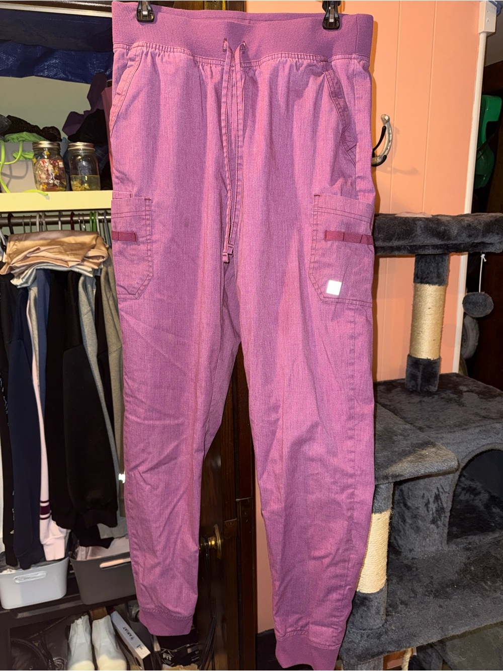 Women’s Uniform Advantage Magenta Cargo Jogger Scrub Pants